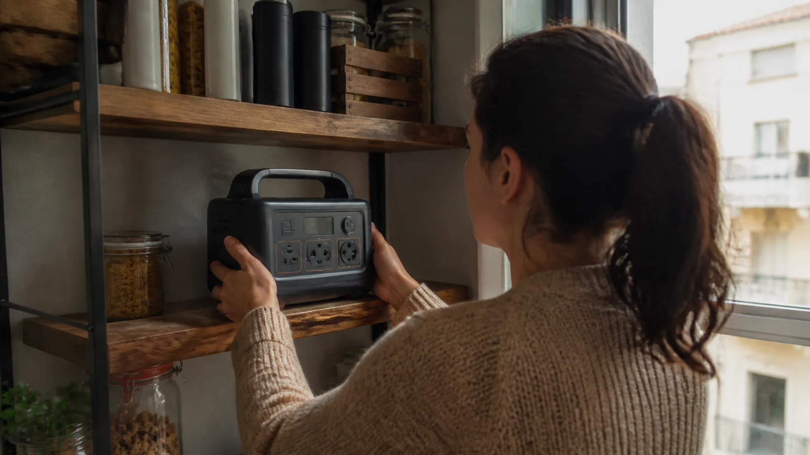SAI compacto de gama de entrada junto al router y la ONT